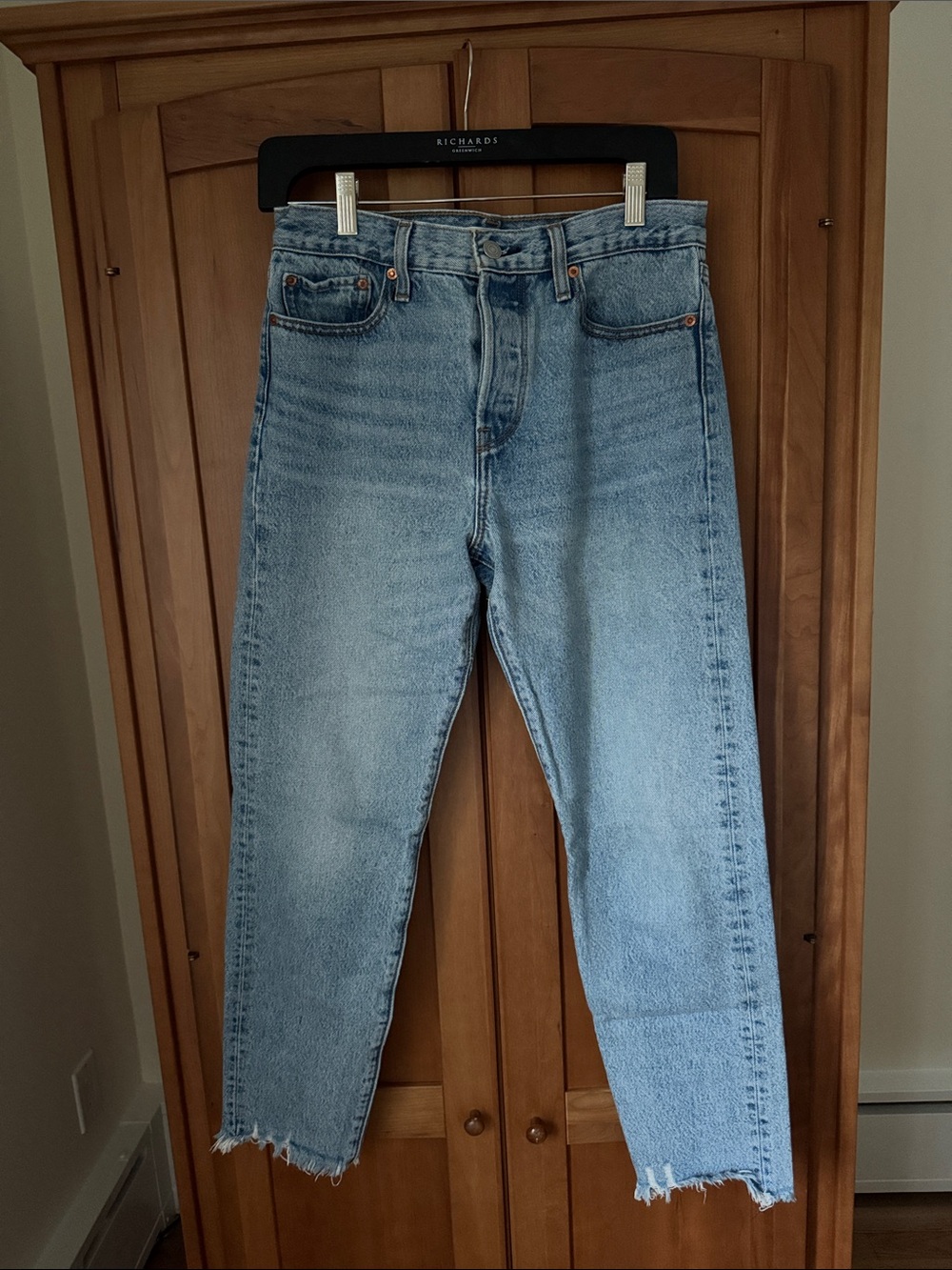 Levi's Light Blue Denim Raw Hem “Wedgie”Jeans S40197